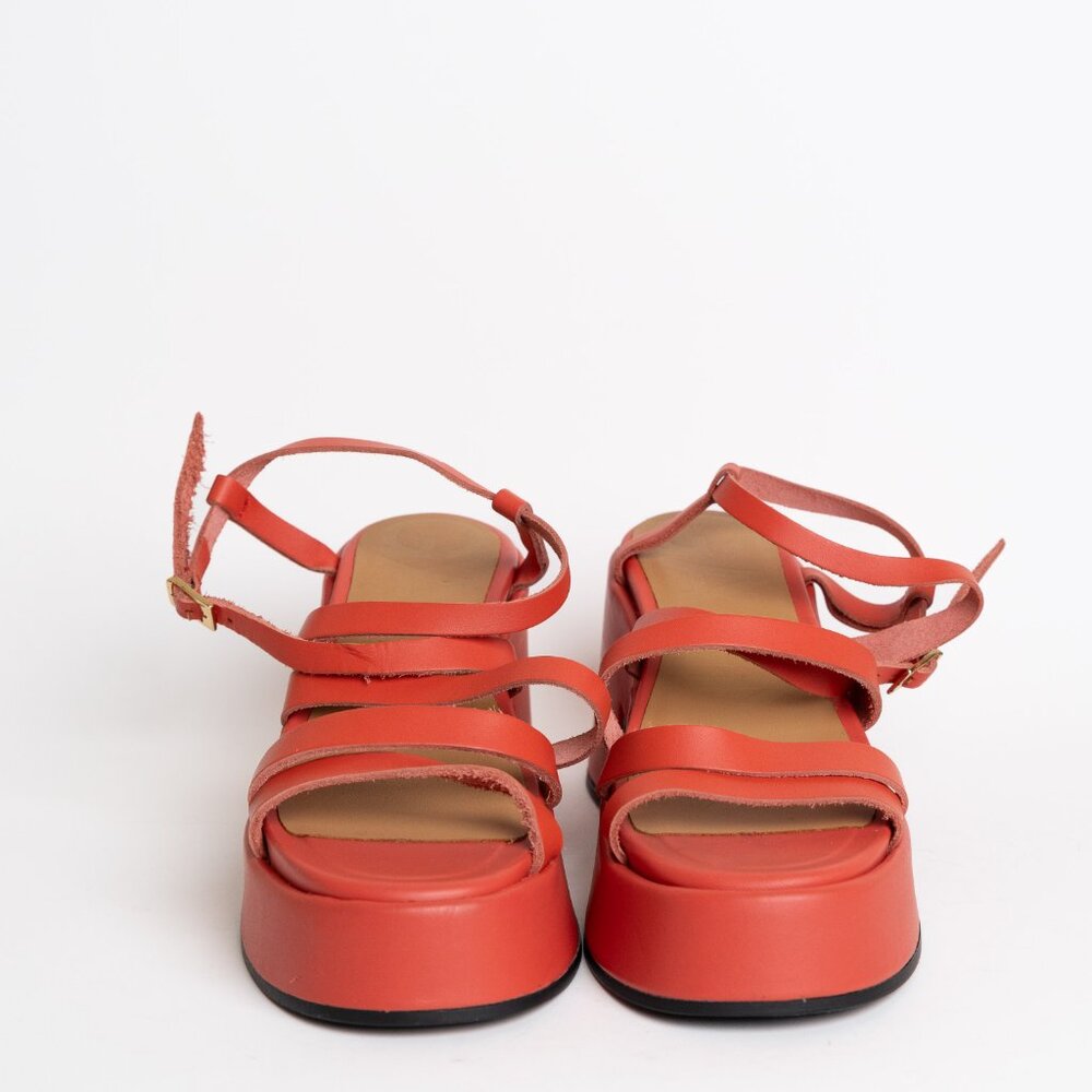 Ganni Red Platform Sandals - Picture 3 of 16